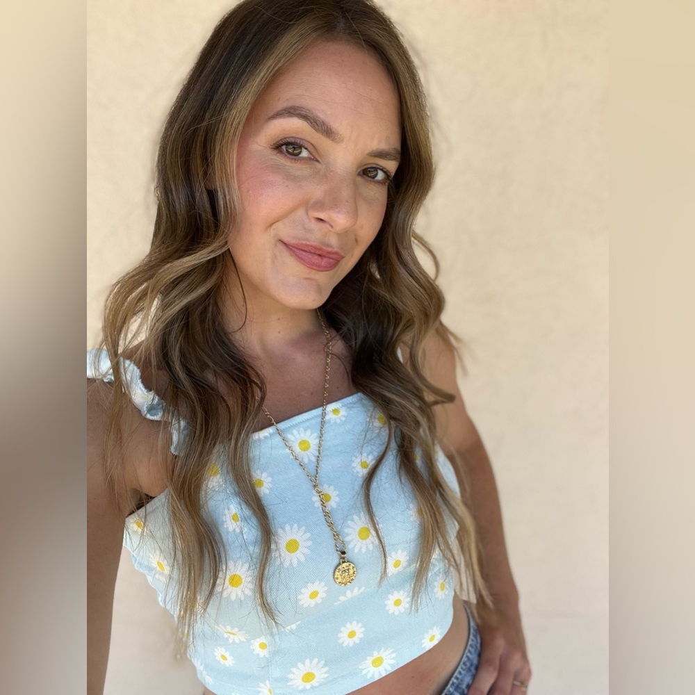 Altar'd State Light Blue Floral Crop Top